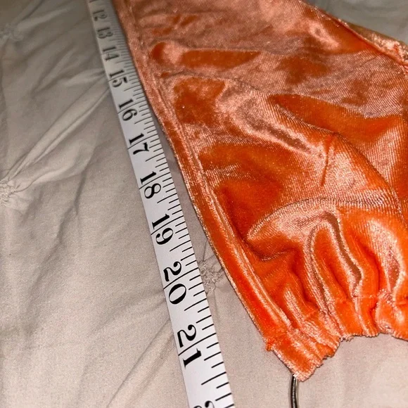 Velour Bright Orange Halter Top - Picture 5 of 8